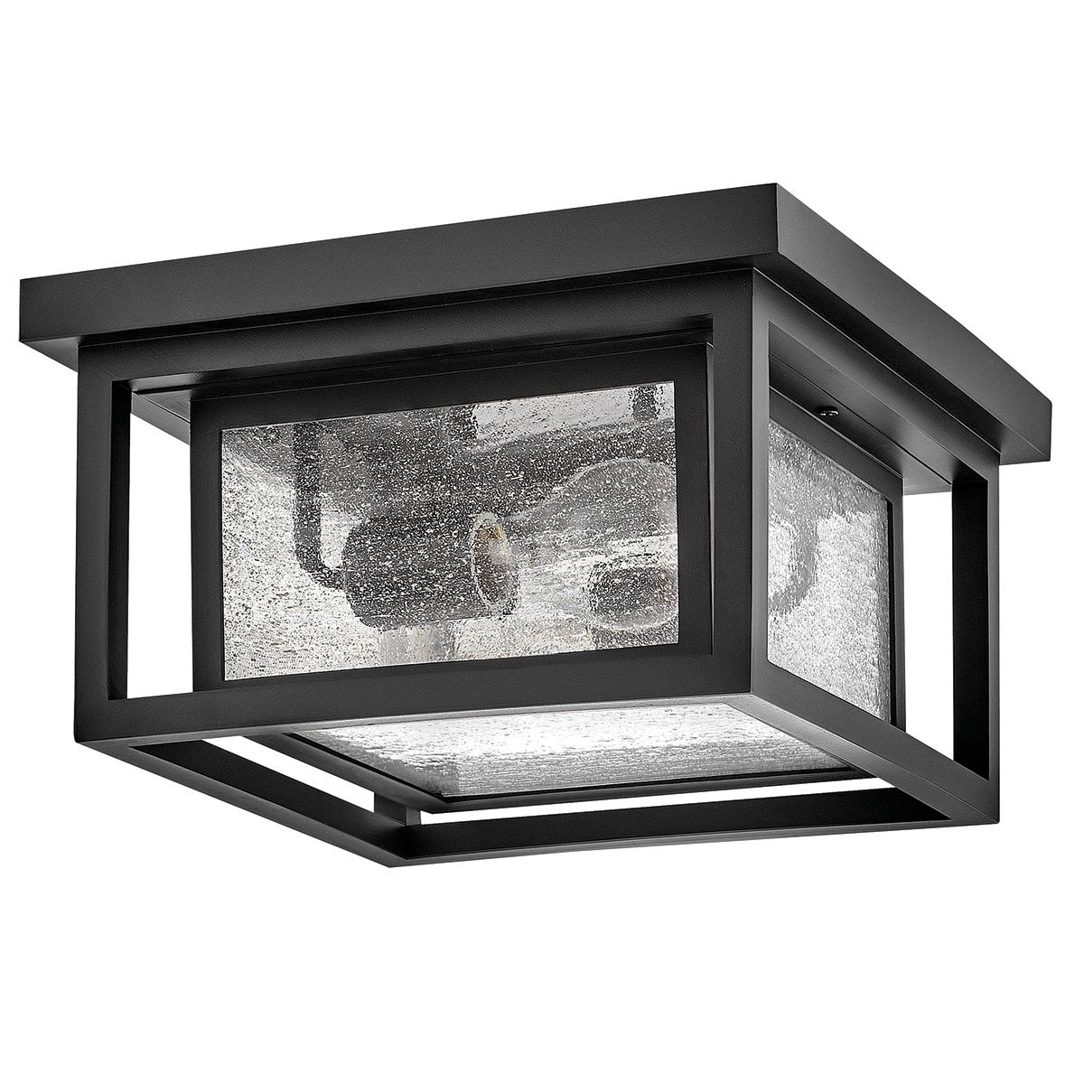 Hinkley Republic 2 Light Small Outdoor Flush Lantern in Black
