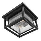 Hinkley Republic 2 Light Small Outdoor Flush Lantern in Black