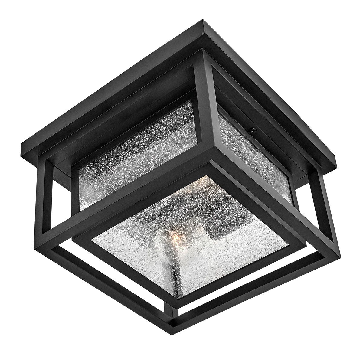 Hinkley Republic 2 Light Small Outdoor Flush Lantern in Black