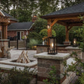 Hinkley Republic Medium Outdoor Pedestal Lantern in Black