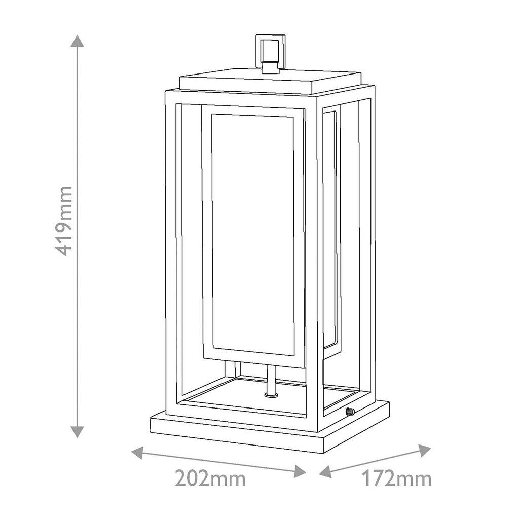Hinkley Republic Medium Outdoor Pedestal Lantern in Black