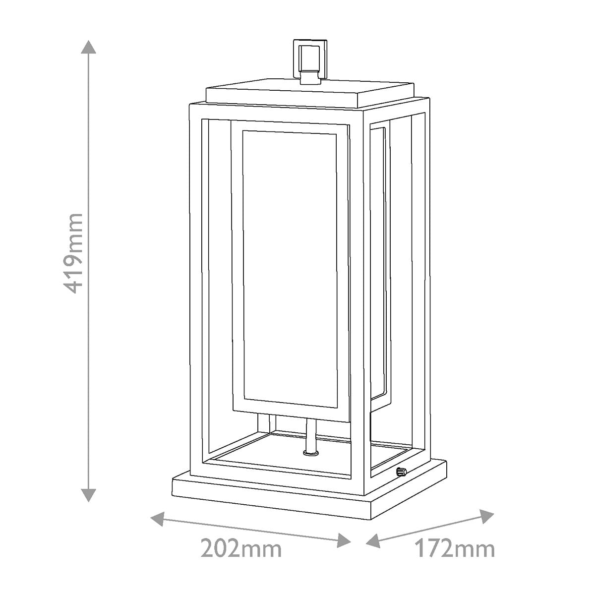 Hinkley Republic Medium Outdoor Pedestal Lantern in Black
