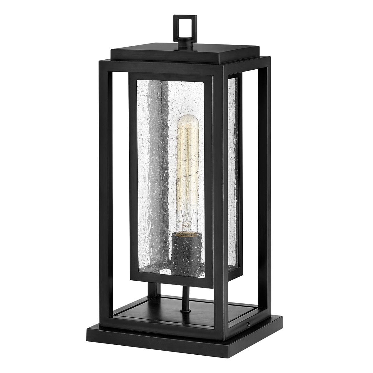 Hinkley Republic Medium Outdoor Pedestal Lantern in Black