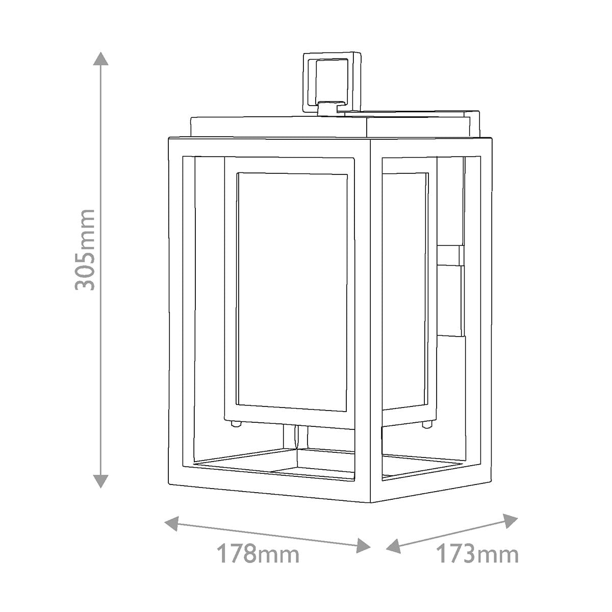 Hinkley Republic Small Outdoor Lantern in Black
