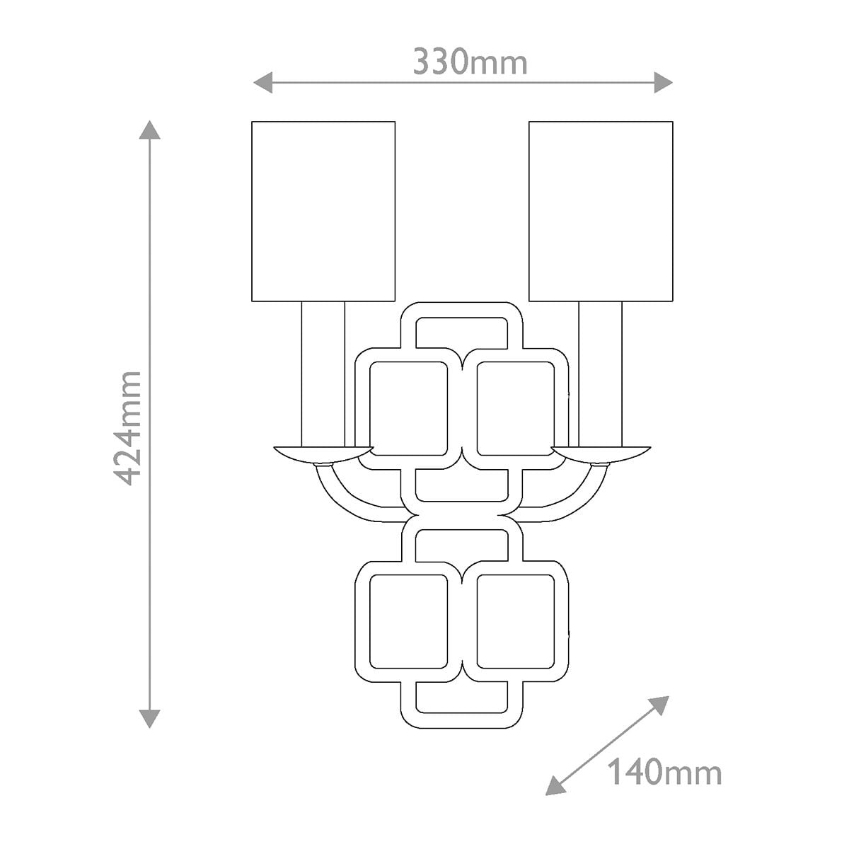 Hinkley Sabina 2 Light Wall Light in Black