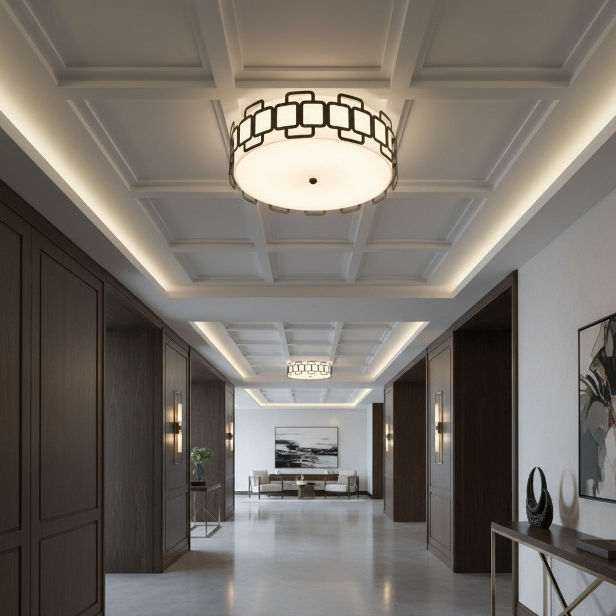 Hinkley Sabina 4 Light Large Flush in Black