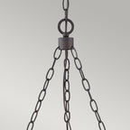 Hinkley Sawyer Exterior 6 Light Chandelier Sequoia Wood Effect with Rust Iron Accents