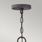Hinkley Sawyer Exterior 9 Light Chandelier Sequoia Wood Effect with Rust Iron Accents