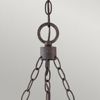 Hinkley Sawyer Exterior 9 Light Chandelier Sequoia Wood Effect with Rust Iron Accents