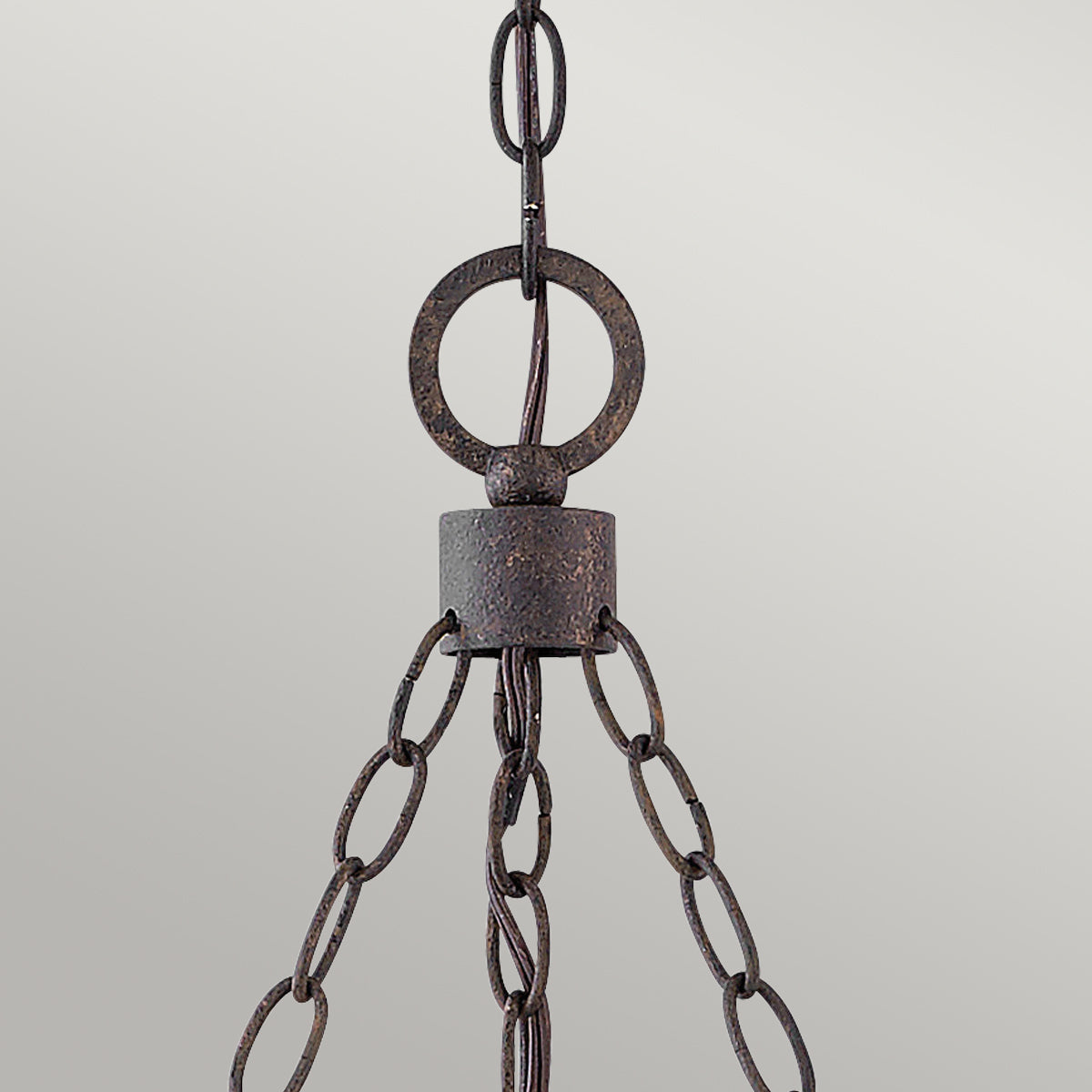 Hinkley Sawyer Exterior 9 Light Chandelier Sequoia Wood Effect with Rust Iron Accents