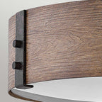 Hinkley Sawyer Exterior Flush Ceiling Light Sequoia Wood Effect with Rust Iron Accents