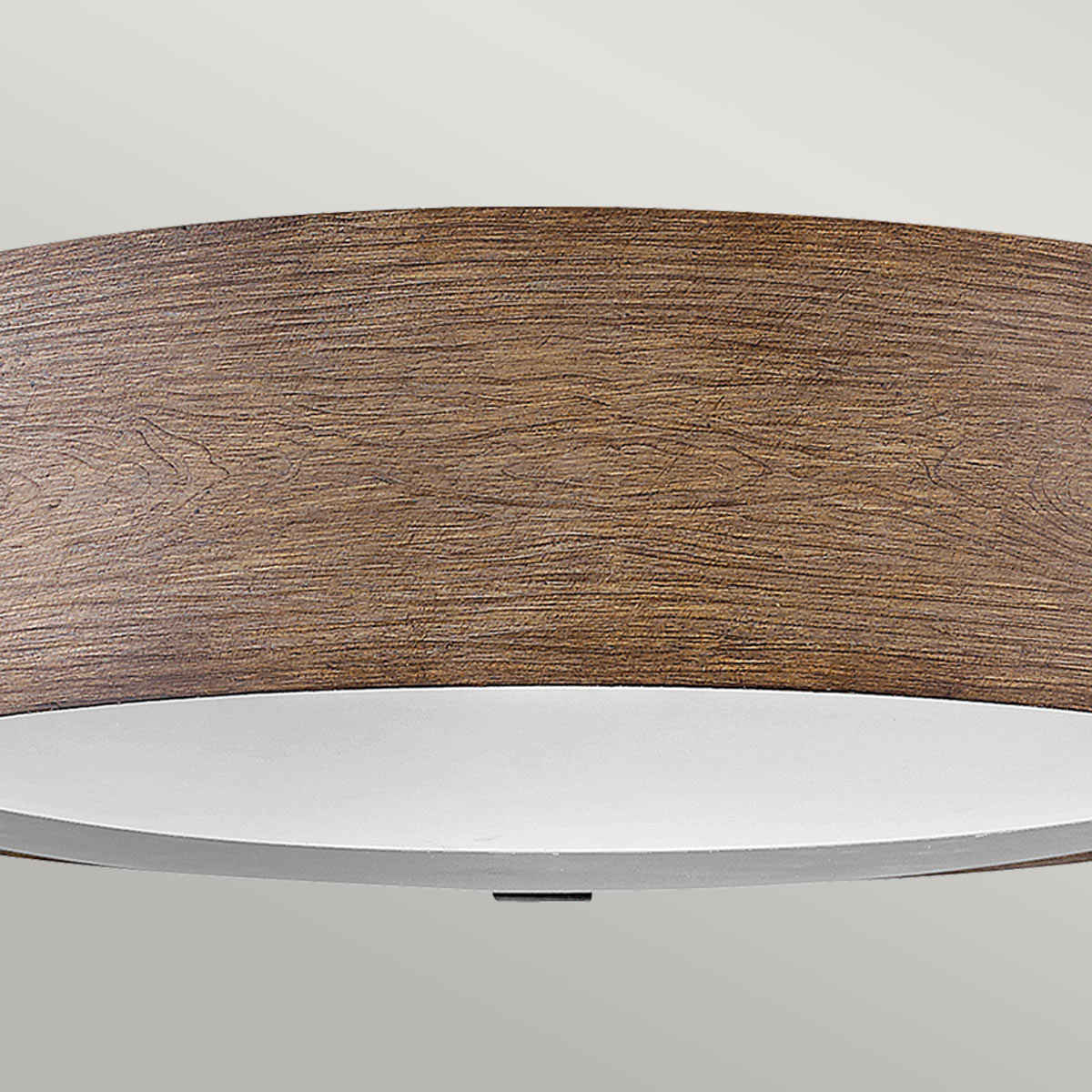 Hinkley Sawyer Exterior Flush Ceiling Light Sequoia Wood Effect with Rust Iron Accents