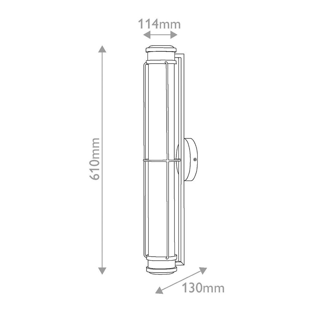 Hinkley Saylor Medium LED Bathroom Wall Light in Matte Black