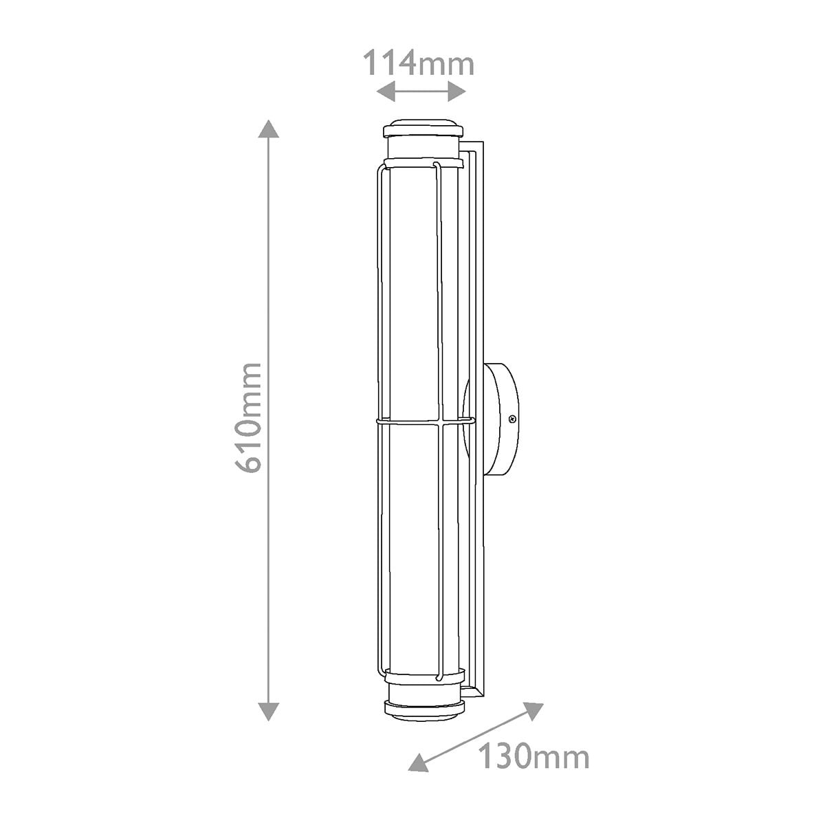 Hinkley Saylor Medium LED Bathroom Wall Light in Matte Black