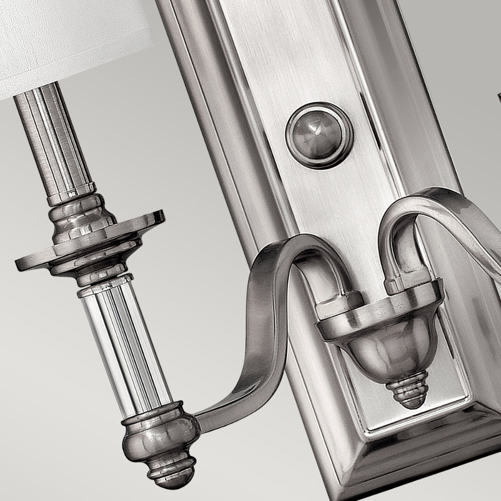 Hinkley Sussex 2 Light Wall Light in Brushed Nickel
