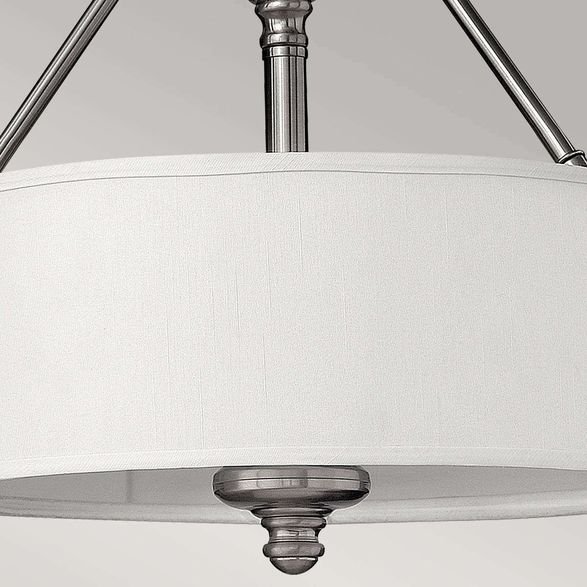 Hinkley Sussex 3 Light Semi Flush Ceiling Light in Brushed Nickel