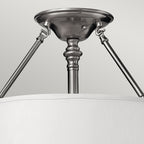 Hinkley Sussex 3 Light Semi Flush Ceiling Light in Brushed Nickel