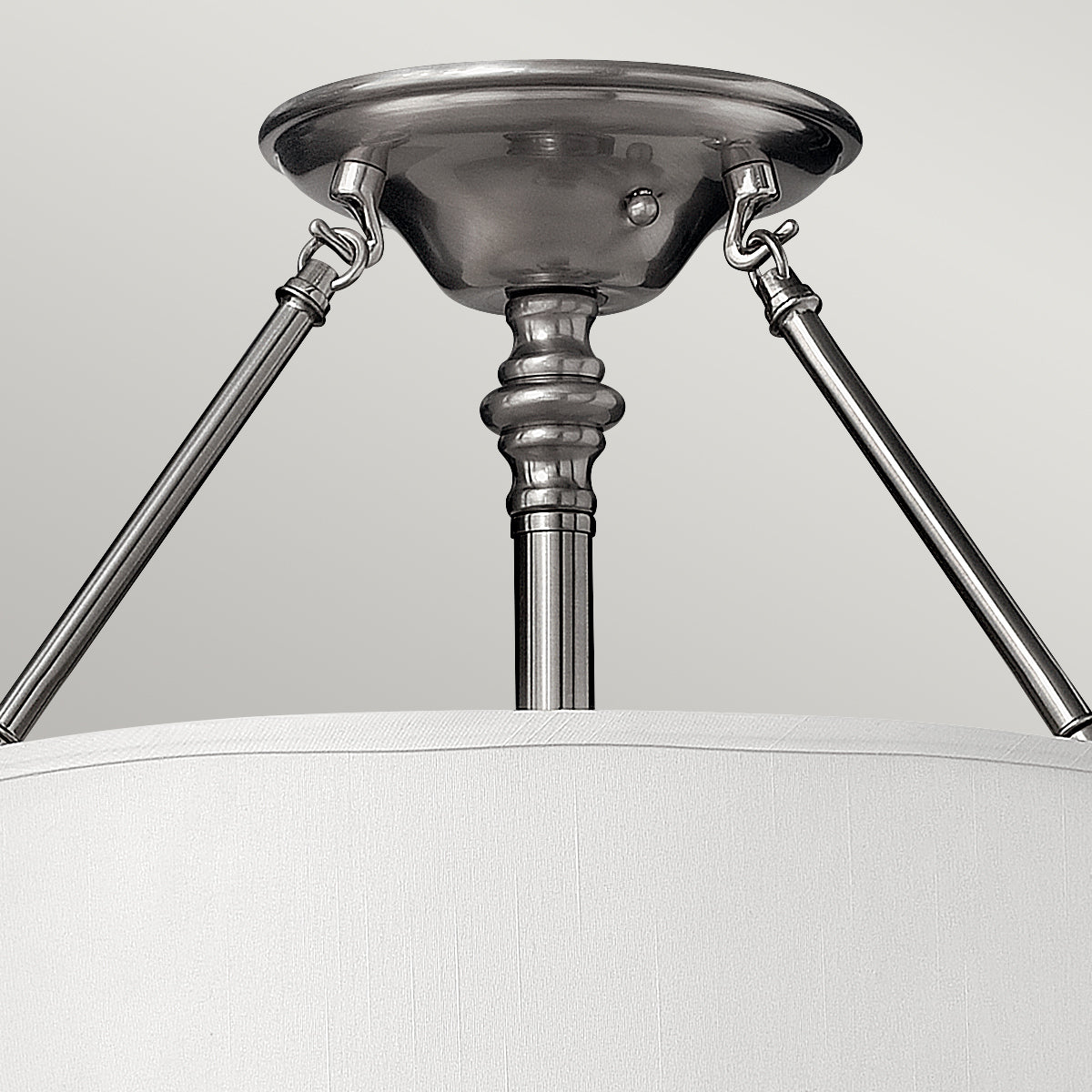 Hinkley Sussex 3 Light Semi Flush Ceiling Light in Brushed Nickel