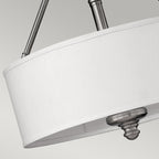 Hinkley Sussex 3 Light Semi Flush Ceiling Light in Brushed Nickel