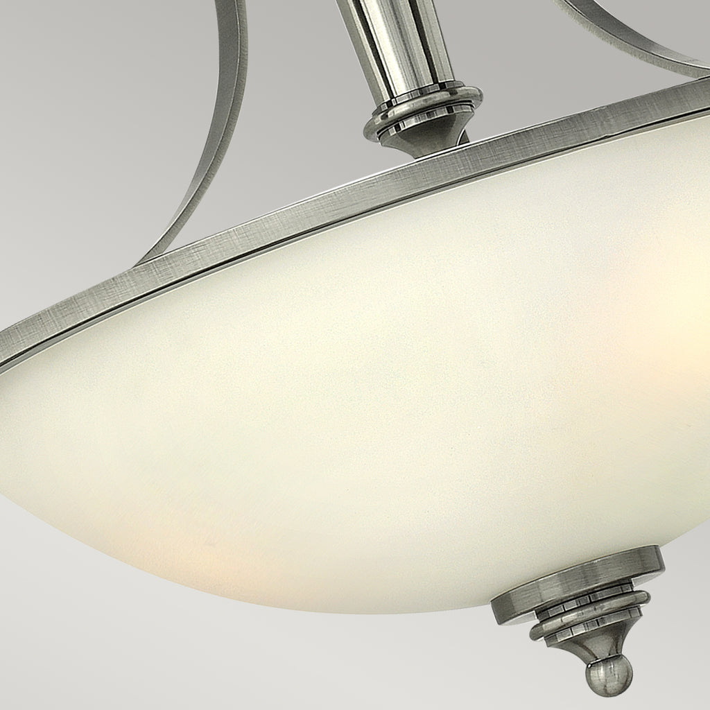 Hinkley Truman Semi Flush Ceiling Light in Antique Nickel