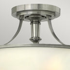 Hinkley Truman Semi Flush Ceiling Light in Antique Nickel