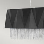 Hinkley Zuma 6 Light Pendant Light in Satin Black and Silver