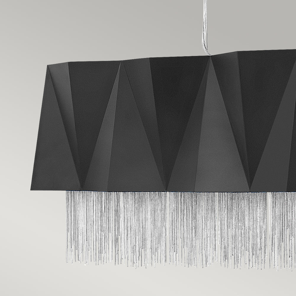 Hinkley Zuma 6 Light Pendant Light in Satin Black and Silver