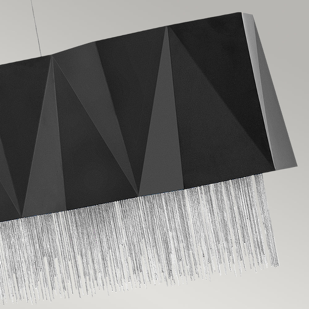 Hinkley Zuma 6 Light Pendant Light in Satin Black and Silver