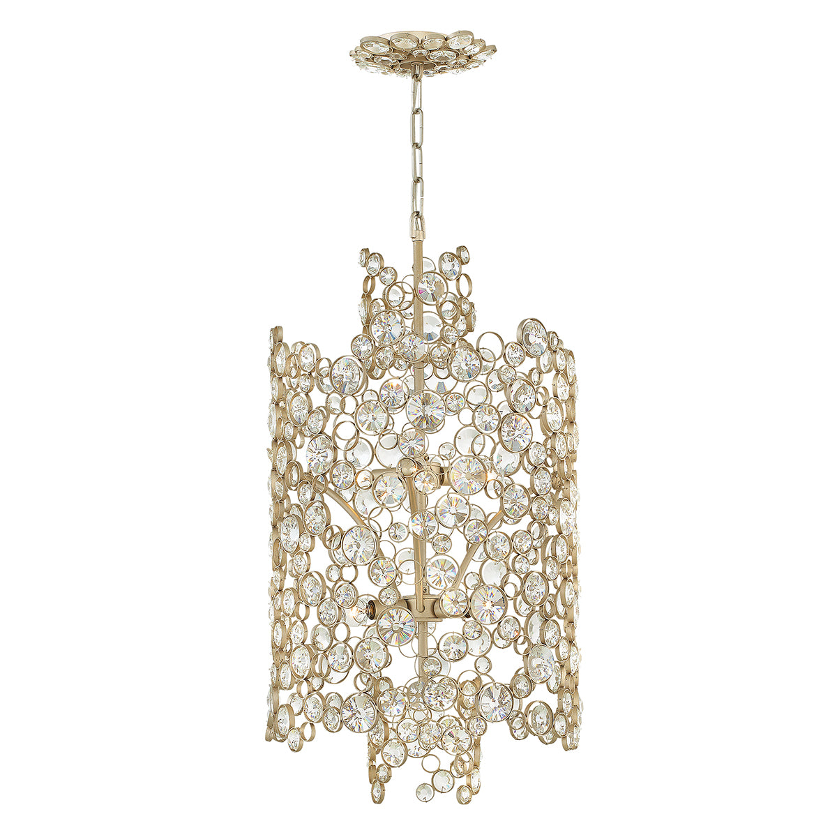 Hinkley Anya 6 Light Pendant Light in Silver Leaf