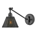 Hinkley Arti Wall Light Black with Black Rattan Shade