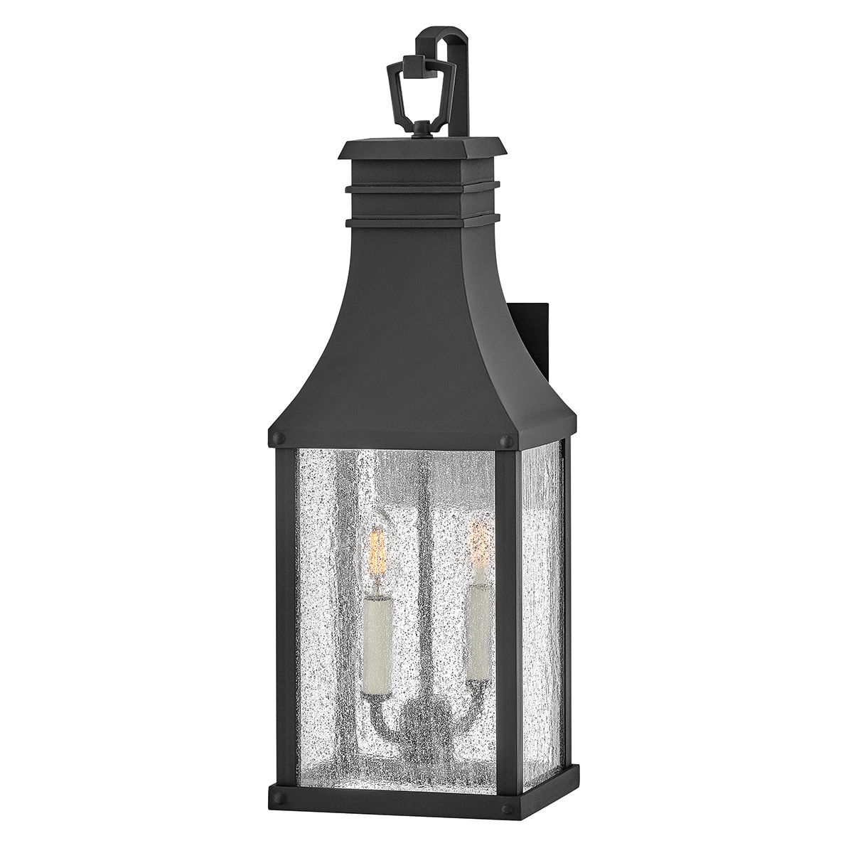 Hinkley Beacon Hill Outdoor Medium Wall Lantern 2 Light in Museum Black