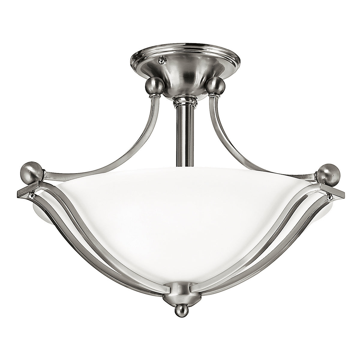 Hinkley Bolla Semi Flush Ceiling Light in Brushed Nickel