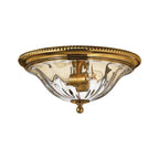Hinkley Cambridge 2 Light Flush Ceiling Light in Burnished Brass