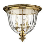 Hinkley Cambridge 3 Light Flush Ceiling Light in Burnished Brass