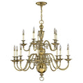 Hinkley Cambridge 15 Light Chandelier in Burnished Brass