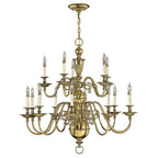 Hinkley Cambridge 15 Light Chandelier in Burnished Brass