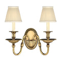 Hinkley Cambridge 2 Light Wall Light in Burnished Brass SHADES NOT INCLUDED