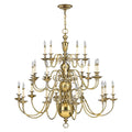 Hinkley Cambridge 25 Light Chandelier in Burnished Brass