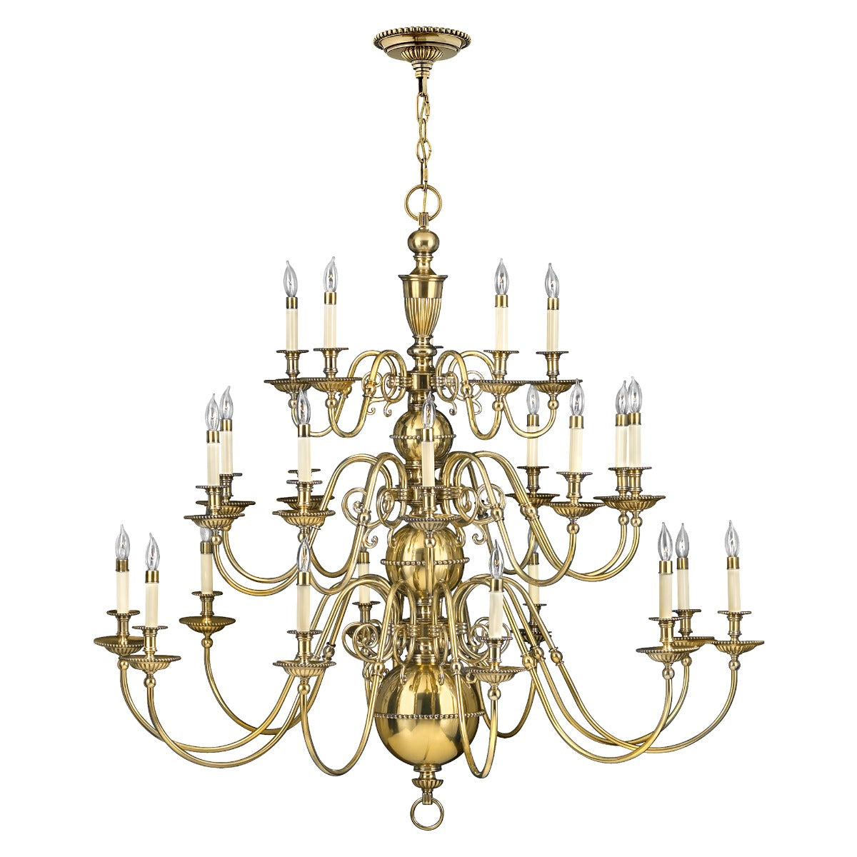 Hinkley Cambridge 25 Light Chandelier in Burnished Brass