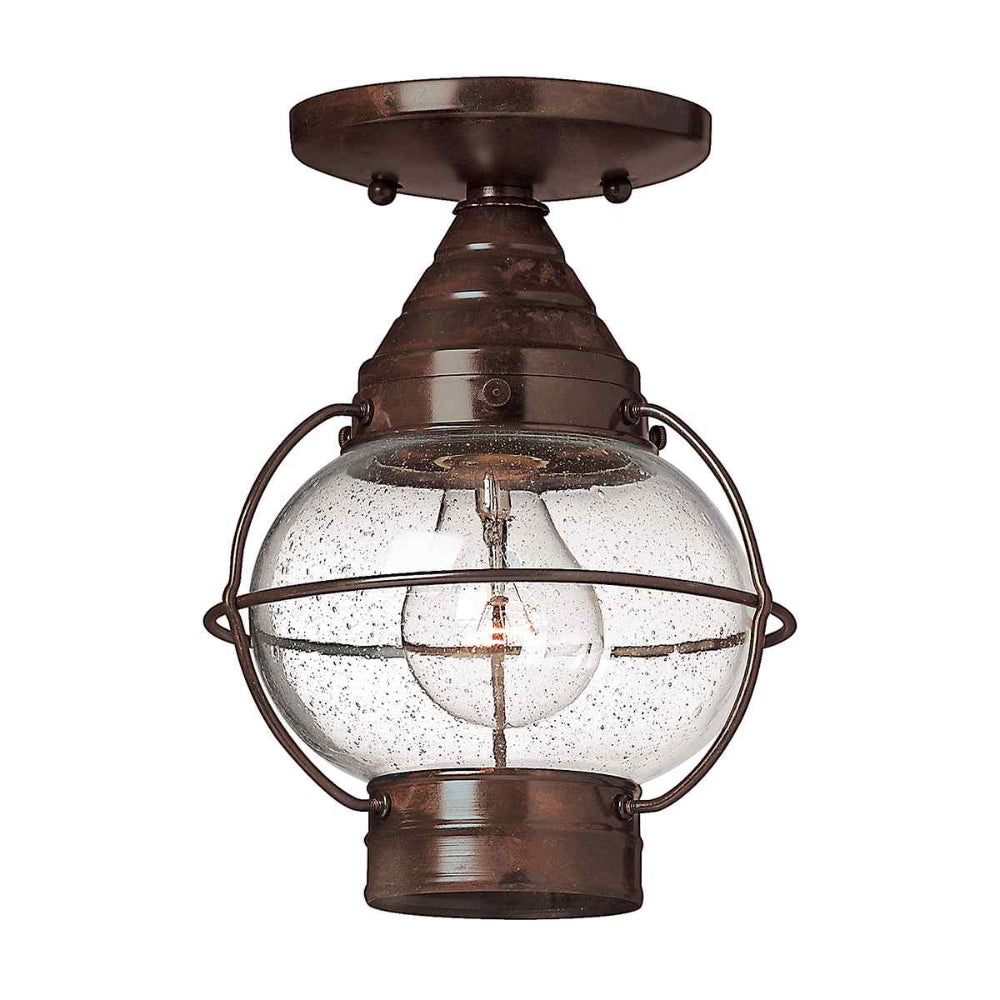 Hinkley Capecod 1 Light Outdoor Flush Lantern in Sienna Bronze
