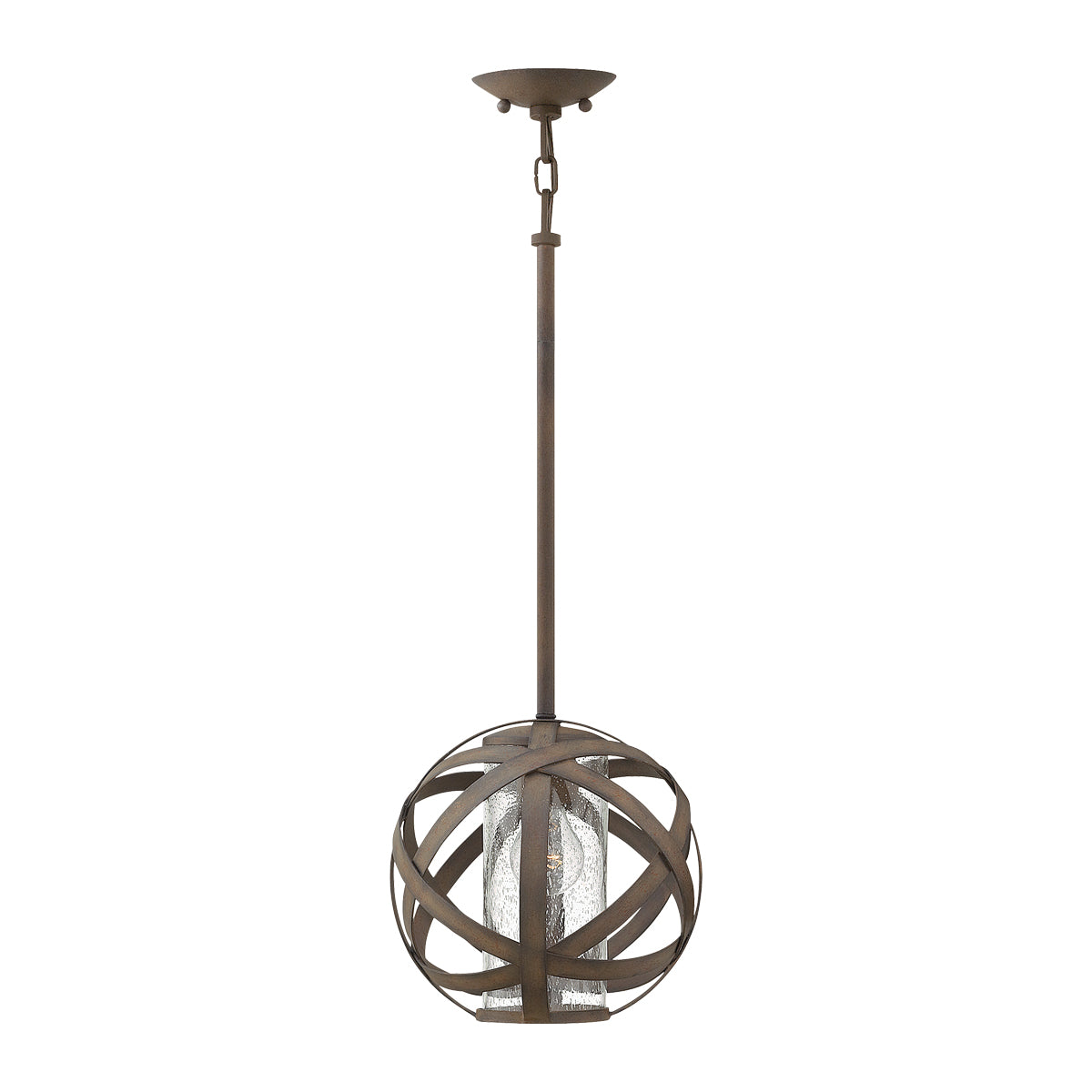 Hinkley Carson 1 Light Outdoor Pendant Light in Vintage Iron