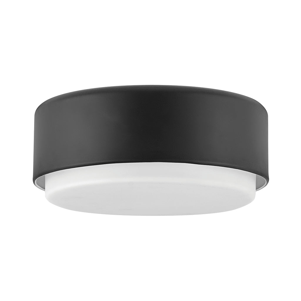 Hinkley Cedric Flush Small Mount Black with Opal Glass