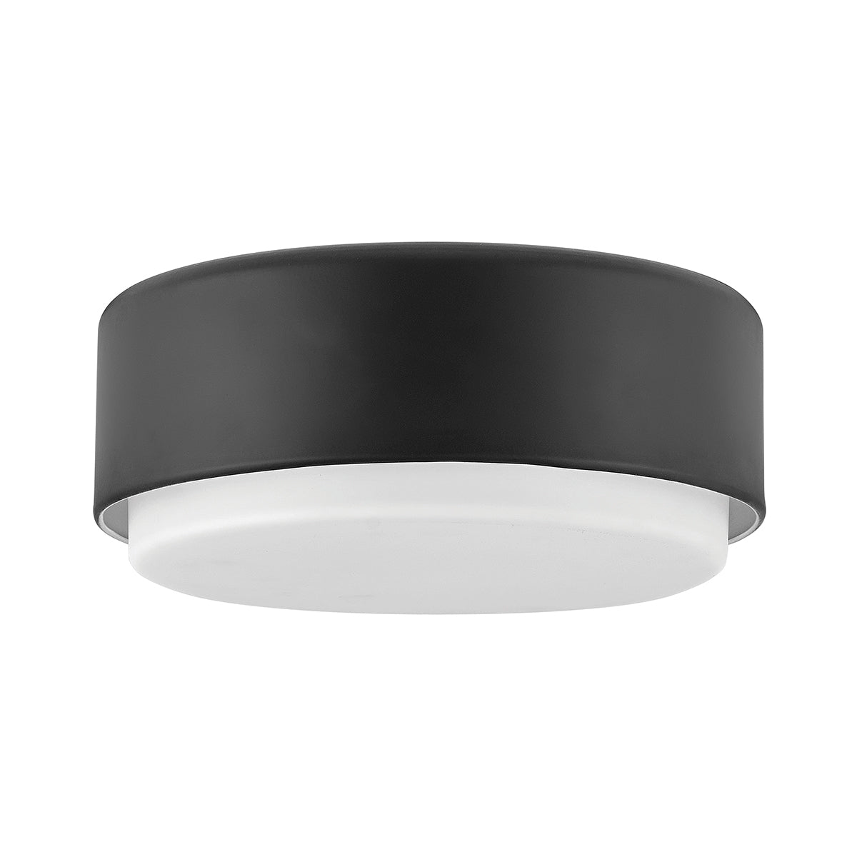 Hinkley Cedric Flush Small Mount Black with Opal Glass
