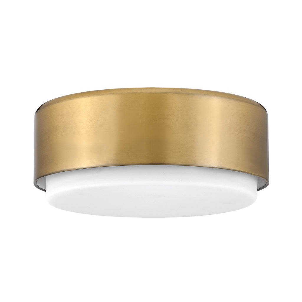 Hinkley Cedric Flush Small Mount Lacquered Brass with Opal Glass