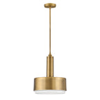 Hinkley Cedric Medium Pendant Black with Opal Glass