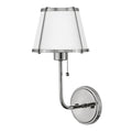 Hinkley Clarke Wall Light with Pull switch Polished Nickel & White Metal Shade