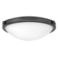 Hinkle Collier 3 Light Medium Flush Ceiling Fitting Black Oxide with Seeded Glass