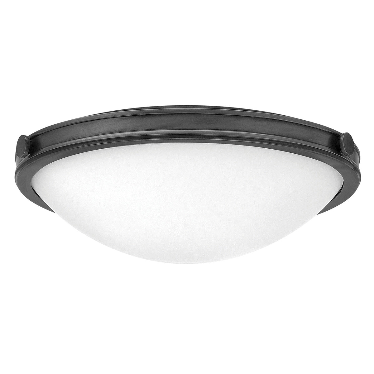 Hinkle Collier 3 Light Medium Flush Ceiling Fitting Black Oxide with Seeded Glass