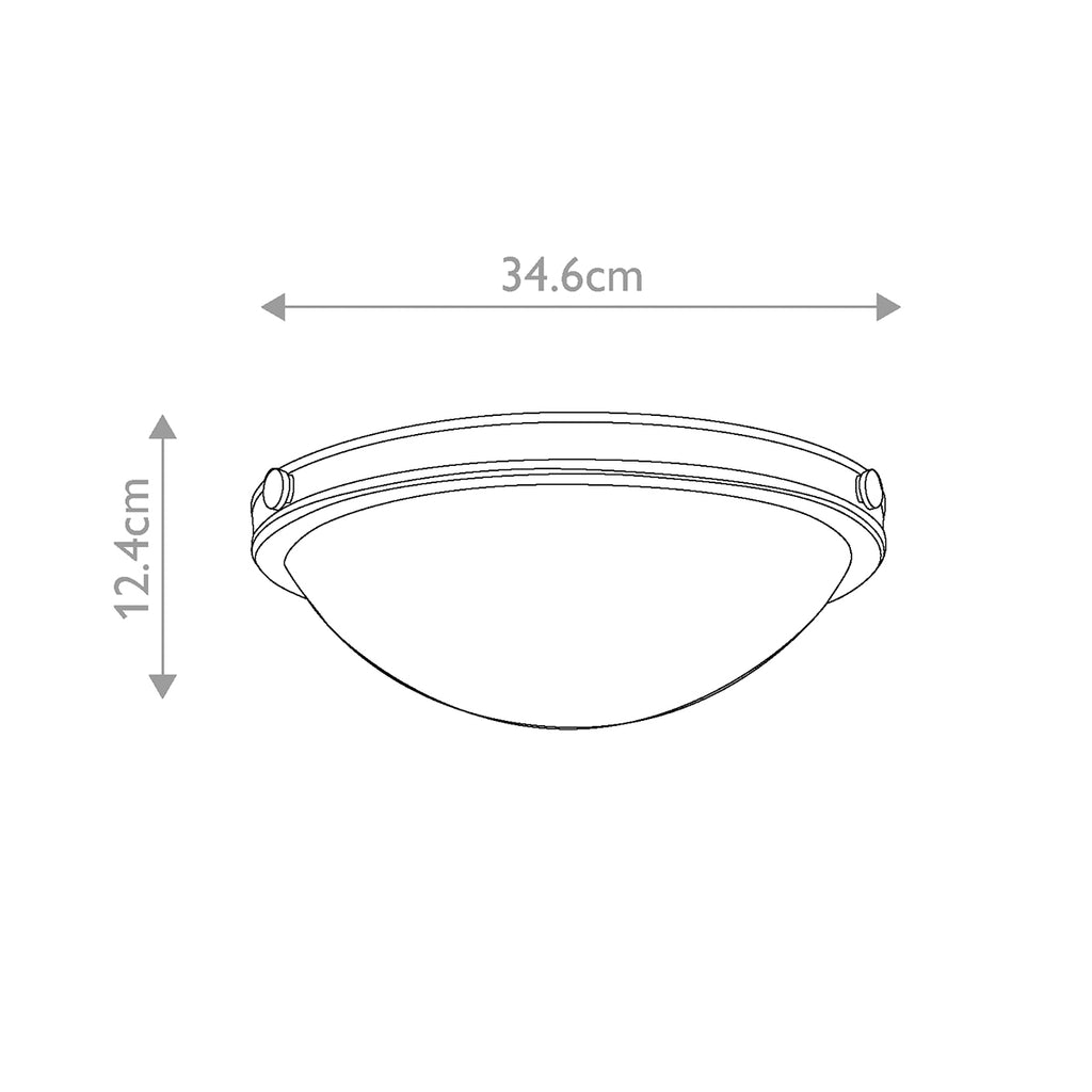 Hinkley Collier 2 Light Small Flush Ceiling Fitting Black Oxide with Seeded Glass
