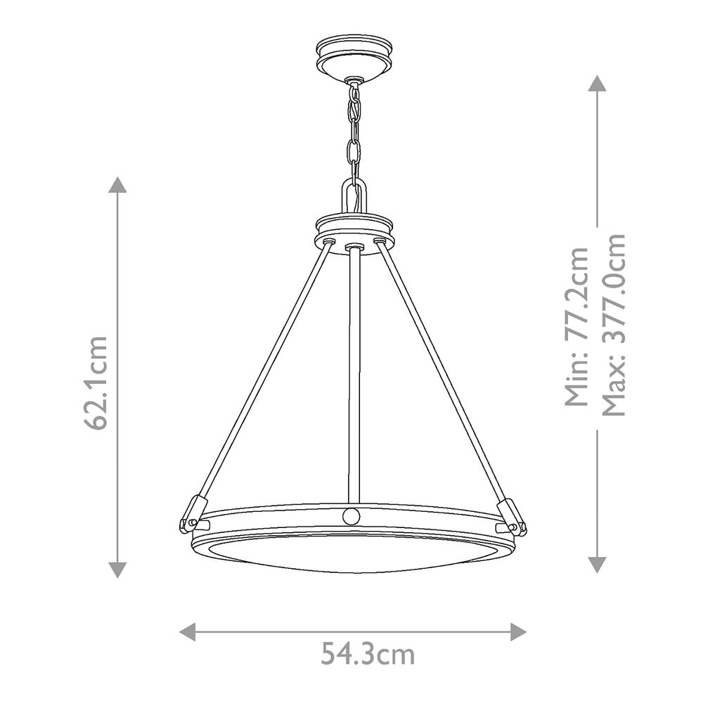 Hinkley Collier 4 Light Pendant Black Oxide with Opal Glass Shade